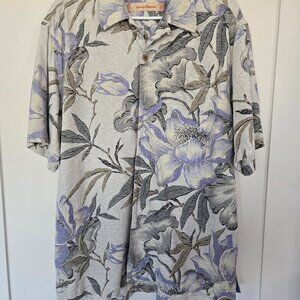 Tommy Bahama Men's 100% Silk Beach Button Down Short Sleeve Shirt  Size Large